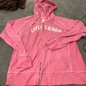 Pink zip up sweatshirt